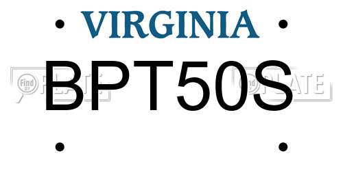 BPT50S Virginia License Plate