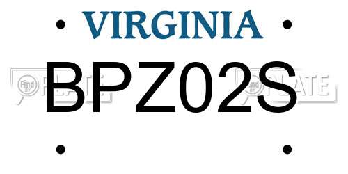 BPZ02S Virginia License Plate