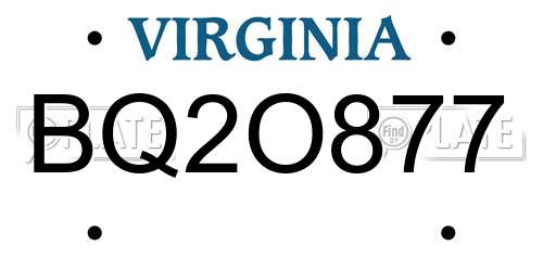 BQ2O877 Virginia License Plate