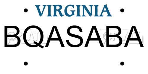 BQASABA Virginia License Plate