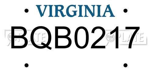 BQB0217 Virginia License Plate
