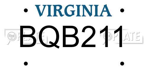 BQB211 Virginia License Plate