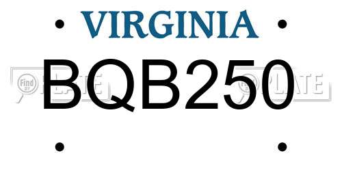 BQB250 Virginia License Plate