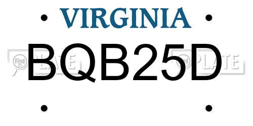 BQB25D Virginia License Plate