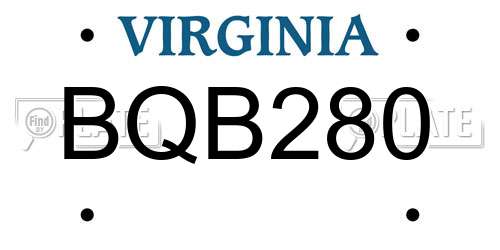 BQB280 Virginia License Plate
