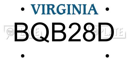 BQB28D Virginia License Plate