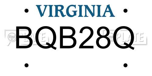 BQB28Q Virginia License Plate