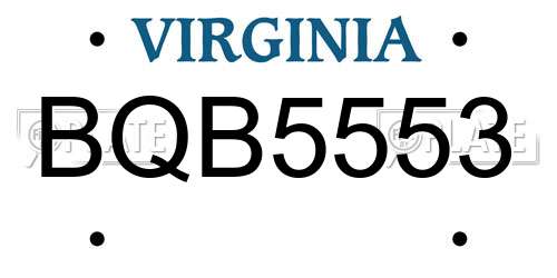 BQB5553 Virginia License Plate