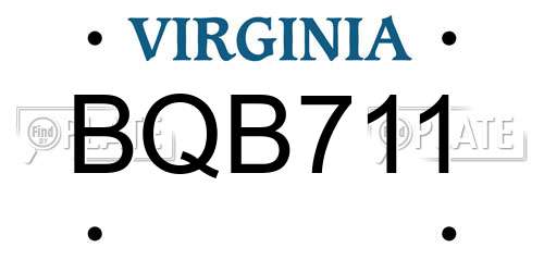 BQB711 Virginia License Plate