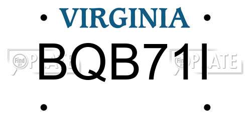 BQB71I Virginia License Plate