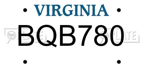 BQB780 Virginia License Plate