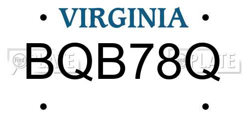 BQB78Q Virginia License Plate
