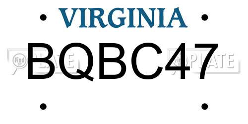 BQBC47 Virginia License Plate