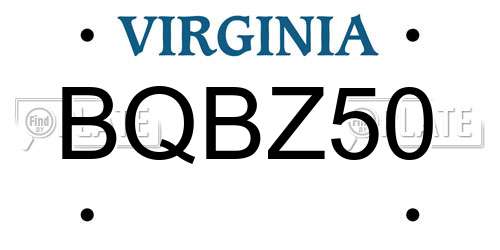 BQBZ50 Virginia License Plate