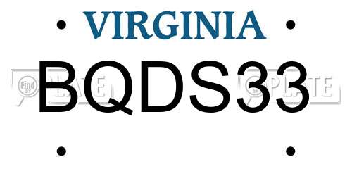 BQDS33 Virginia License Plate