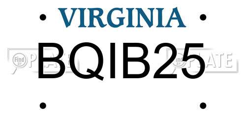 BQIB25 Virginia License Plate
