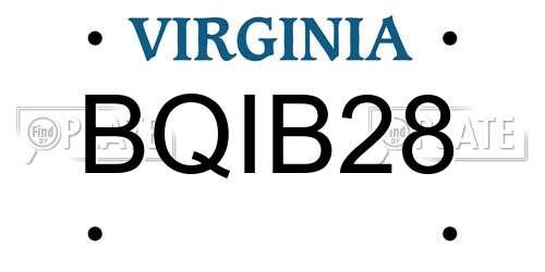 BQIB28 Virginia License Plate