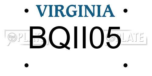 BQII05 Virginia License Plate