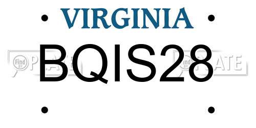 BQIS28 Virginia License Plate