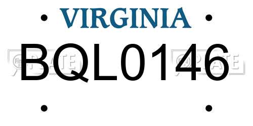BQL0146 Virginia License Plate