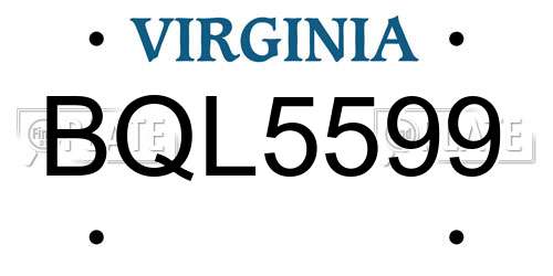 BQL5599 Virginia License Plate