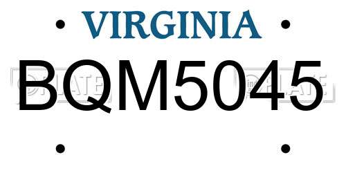 BQM5045 Virginia License Plate