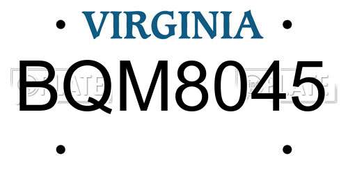 BQM8045 Virginia License Plate