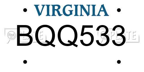 BQQ533 Virginia License Plate