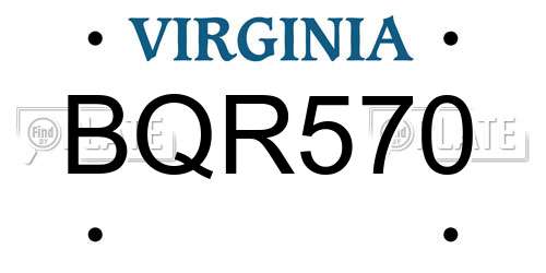 BQR570 Virginia License Plate
