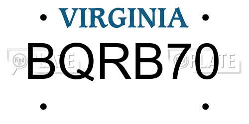 BQRB70 Virginia License Plate