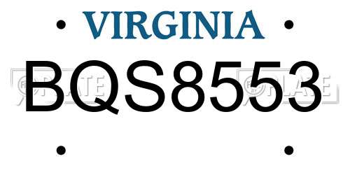BQS8553 Virginia License Plate