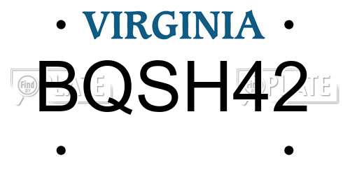 BQSH42 Virginia License Plate