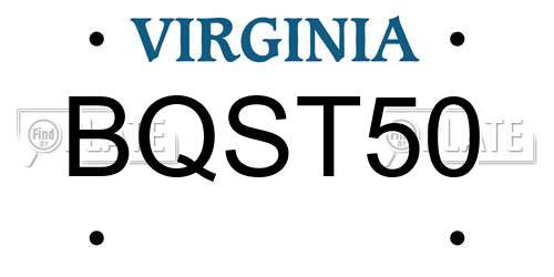 BQST50 Virginia License Plate