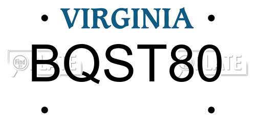 BQST80 Virginia License Plate