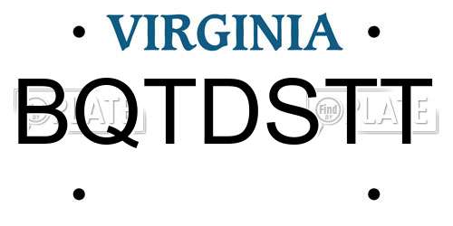BQTDSTT Virginia License Plate