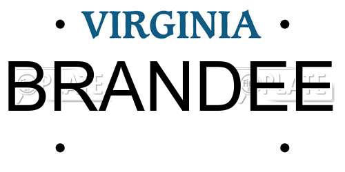 BRANDEE Virginia License Plate