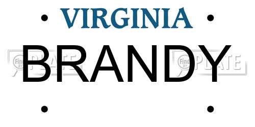 BRANDY Virginia License Plate