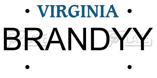 BRANDYY Virginia License Plate