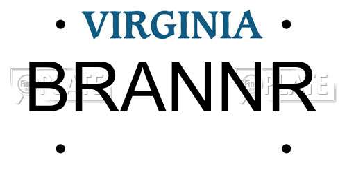 BRANNR Virginia License Plate