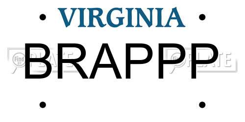 BRAPPP Virginia License Plate