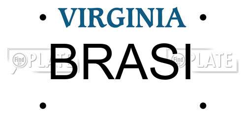 BRASI Virginia License Plate