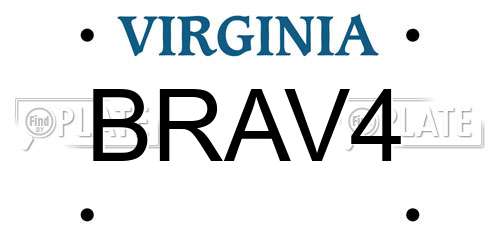 BRAV4 Virginia License Plate