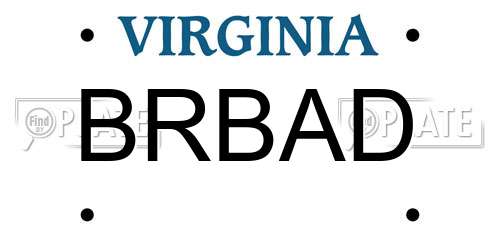 BRBAD Virginia License Plate