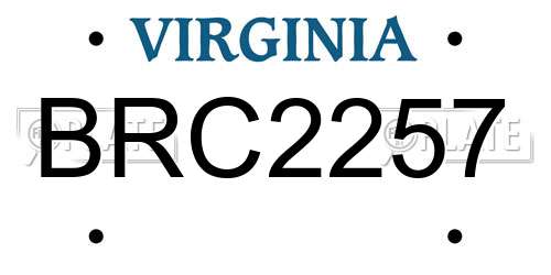 BRC2257 Virginia License Plate