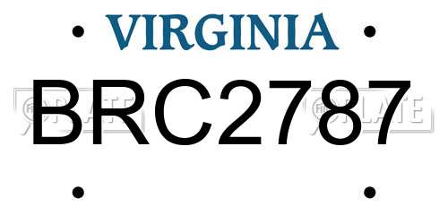 BRC2787 Virginia License Plate