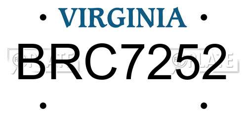 BRC7252 Virginia License Plate