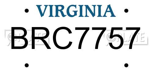 BRC7757 Virginia License Plate