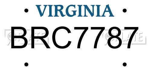 BRC7787 Virginia License Plate