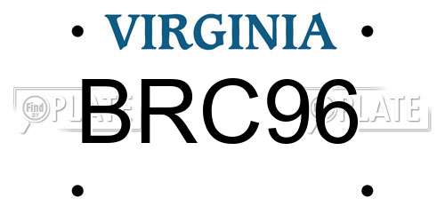BRC96 Virginia License Plate