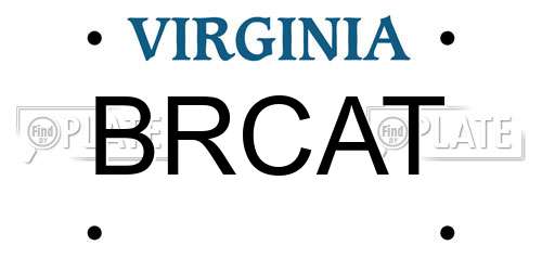 BRCAT Virginia License Plate
